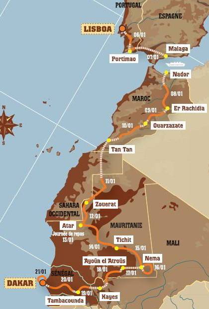 Mapa do Rali Dakar - Edição de 2007